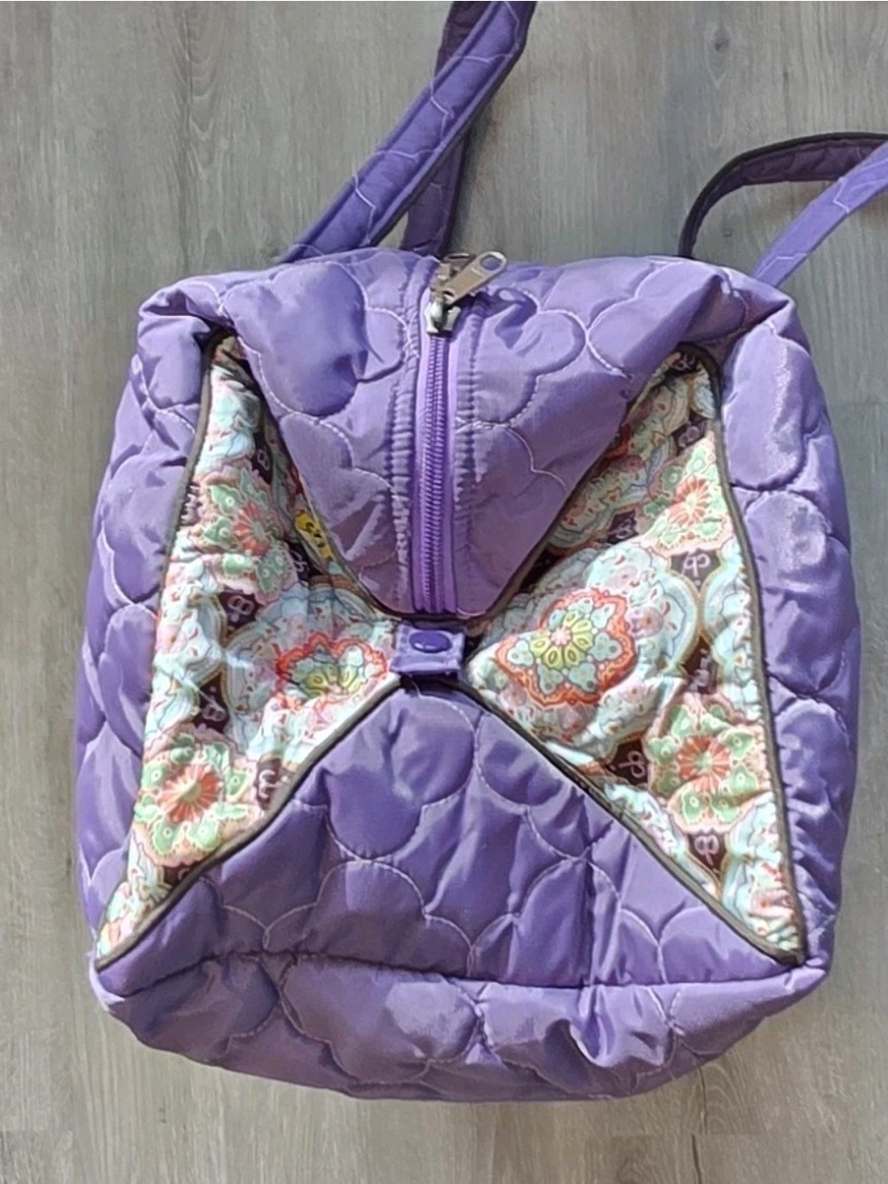 Cinda B Purple Quilted Padded Duffel Bag - Picture 4 of 6